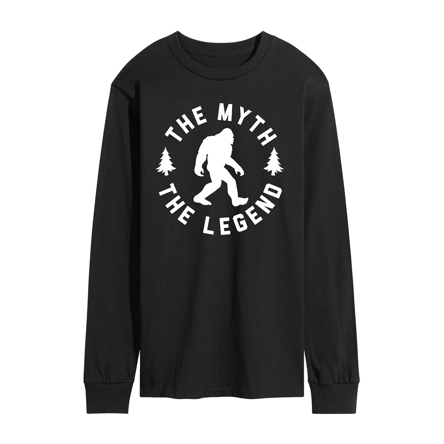 The Myth Legend Sasquatch Mens Crew Neck Long Sleeve Regular Fit Graphic T-Shirt