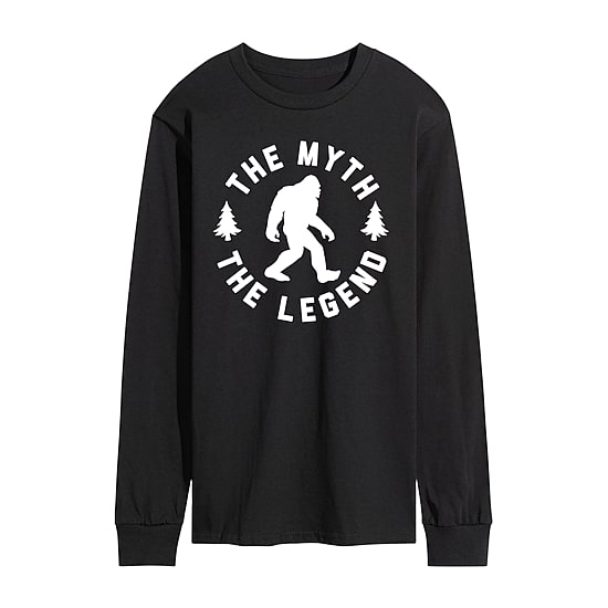 The Myth The Legend Sasquatch Mens Crew Neck Long Sleeve Regular Fit Graphic T-Shirt
