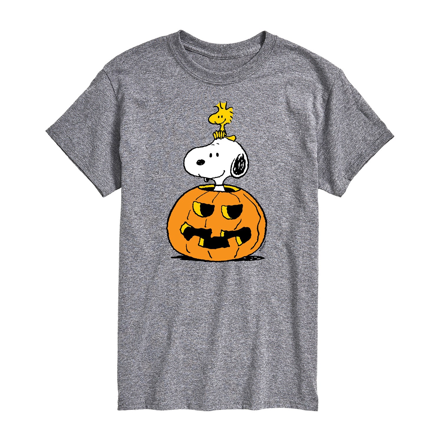 Pumpkin Jackolantern Mens Crew Neck Short Sleeve Regular Fit Peanuts Snoopy Graphic T-Shirt