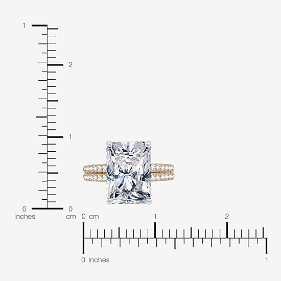 Signature By Modern Bride (F-G / Vs2-Si1) Womens 8 1/2 Ct. T.W. Lab Grown White Diamond 14K Gold Rectangular Side Stone Engagement Ring