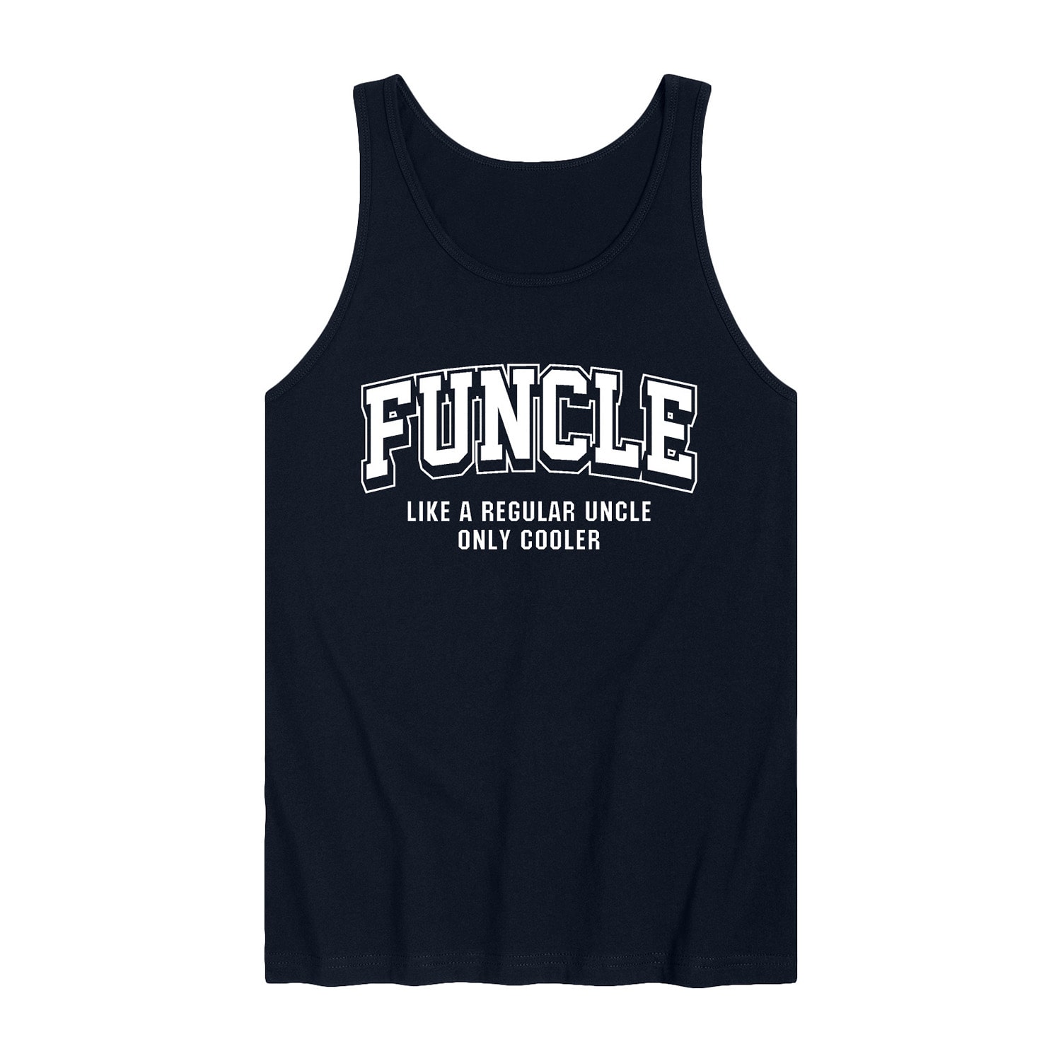 Funcle Uncle Only Cooler Mens Crew Neck Sleeveless Regular Fit Graphic T-Shirt