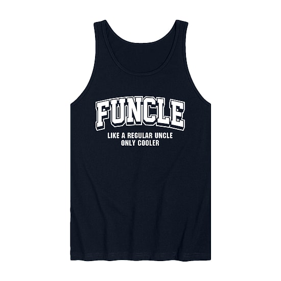 Funcle Uncle Only Cooler Mens Crew Neck Sleeveless Regular Fit Graphic T-Shirt