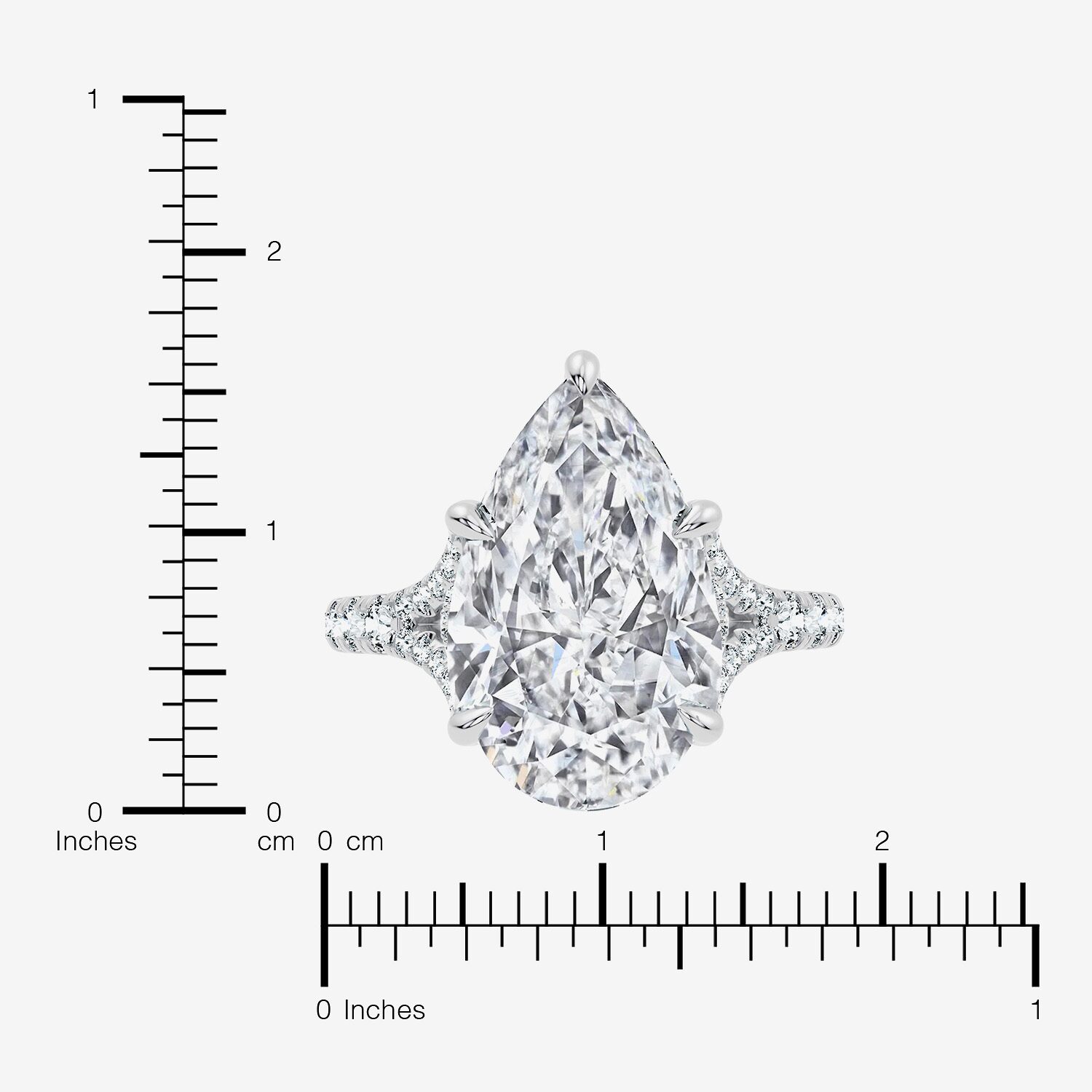 Signature By Modern Bride (F-G / Vs2-Si1) Womens 1/2 Ct. T.W. Lab Grown White Diamond 14K Gold Pear Side Stone Engagement Ring