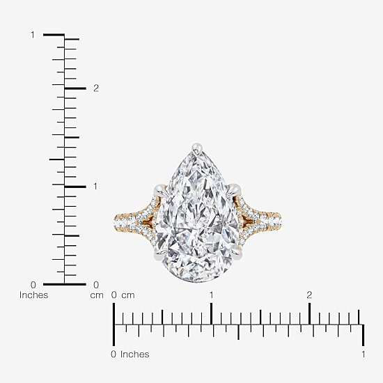 Signature By Modern Bride (F-G / Vs2-Si1) Womens 6 1/2 Ct. T.W. Lab Grown White Diamond 14K Gold Pear Side Stone Engagement Ring