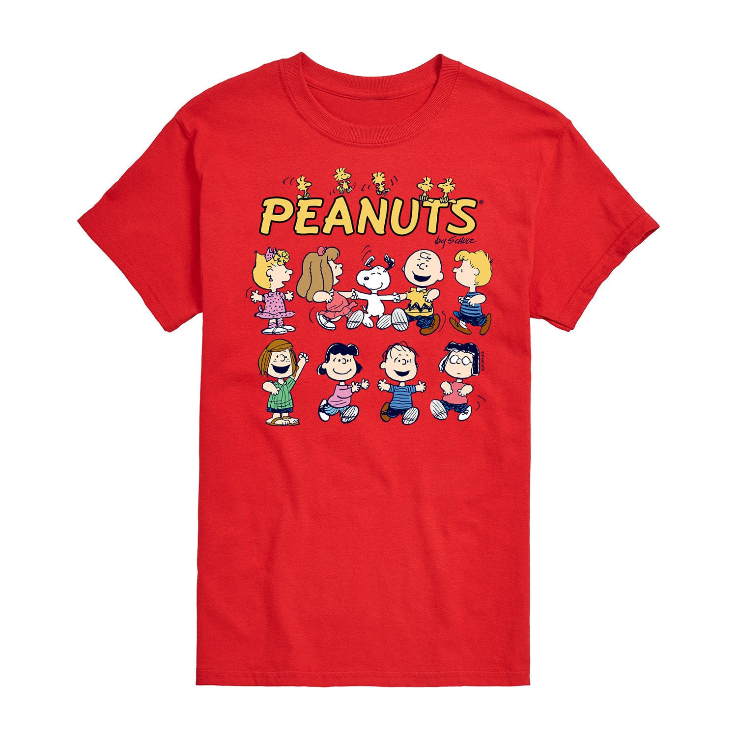 Friends Dancing Mens Crew Neck Short Sleeve Regular Fit Peanuts Big and Tall Graphic T-Shirt