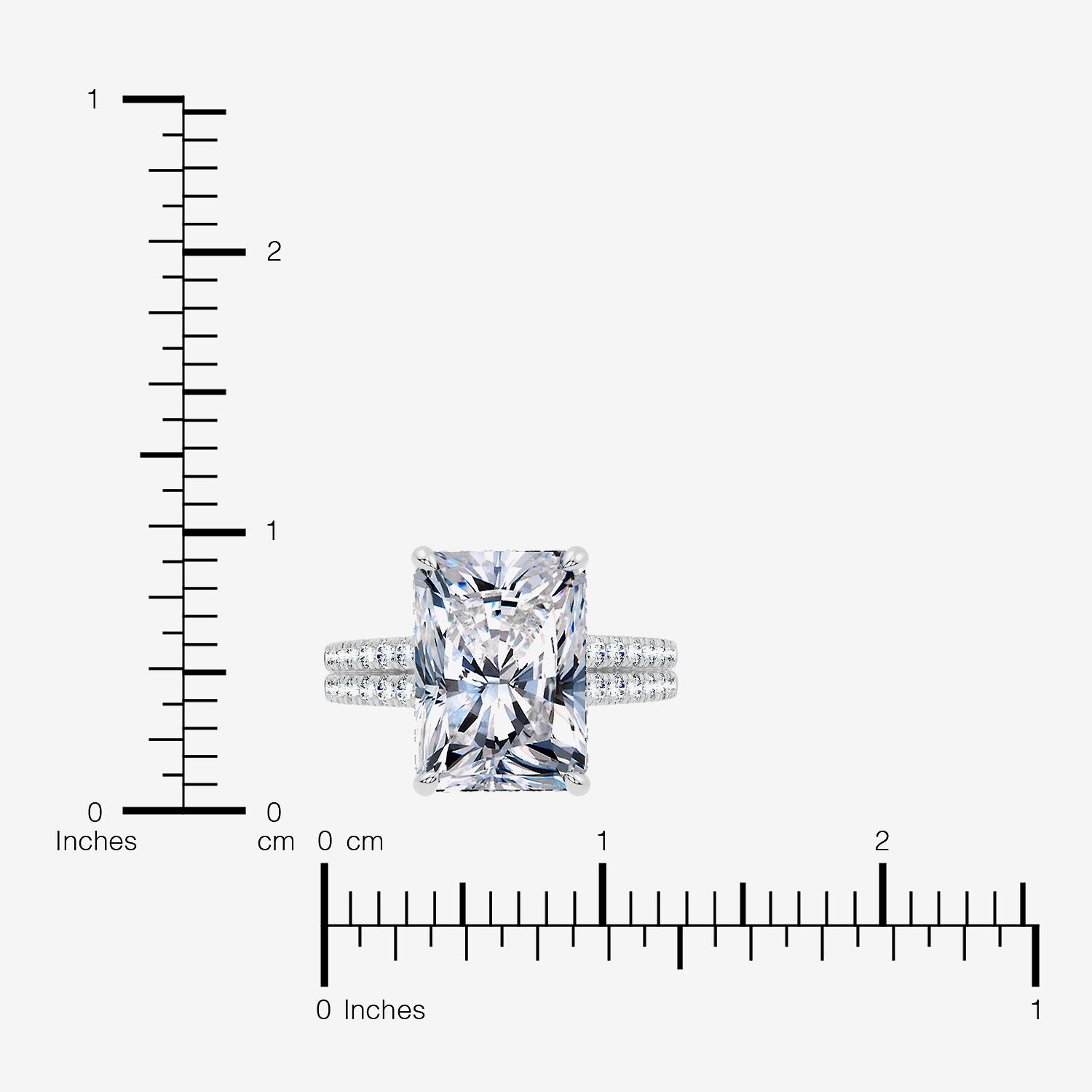 Signature By Modern Bride (F-G / Vs2-Si1) Womens 1/2 Ct. T.W. Lab Grown White Diamond 14K Gold Rectangular Side Stone Engagement Ring