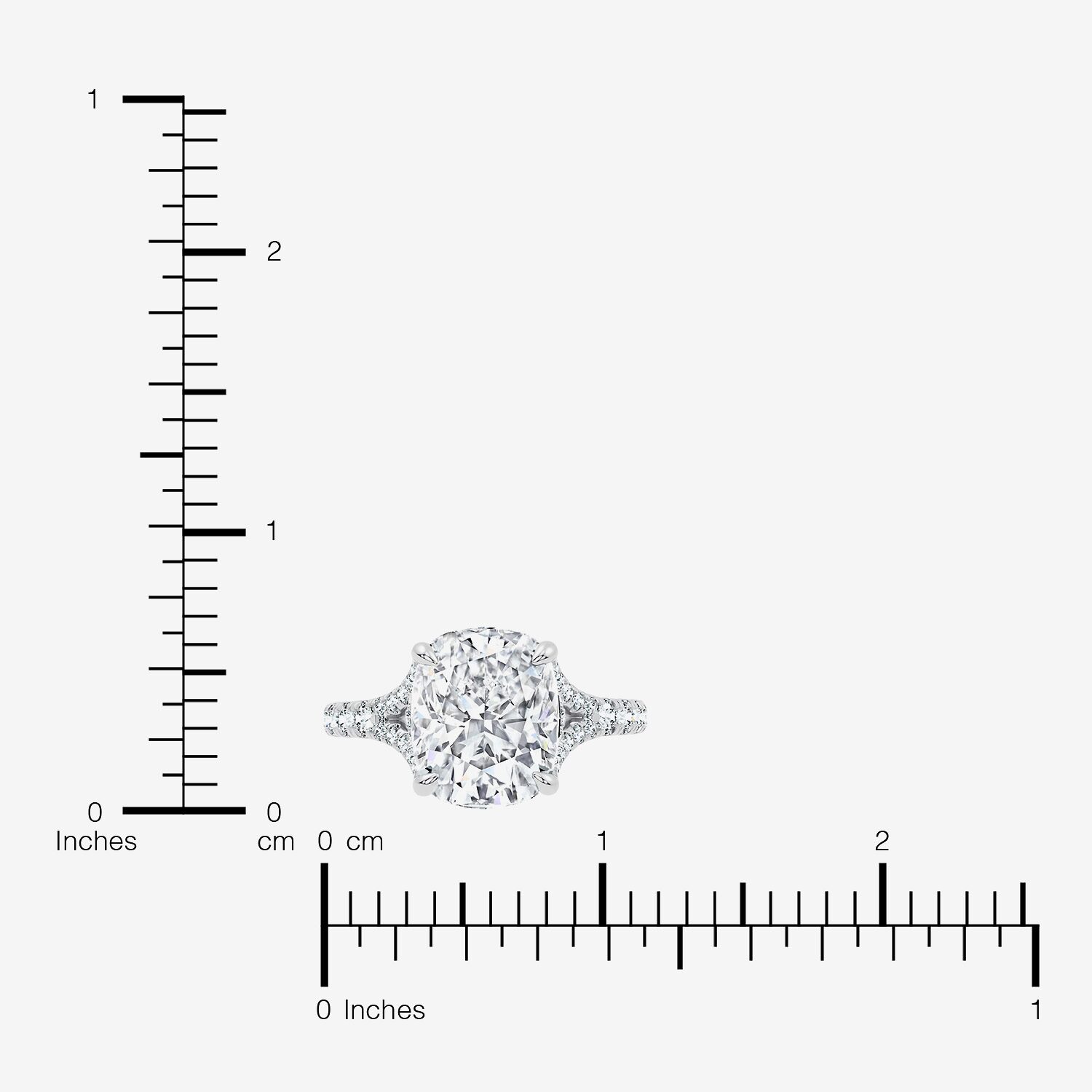 Signature By Modern Bride (F-G / Vs2-Si1) Womens 1/2 Ct. T.W. Lab Grown White Diamond 14K Gold Cushion Side Stone Engagement Ring