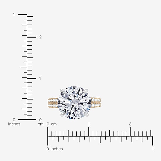 Signature By Modern Bride (F-G / Vs2-Si1) Womens 10 1/2 Ct. T.W. Lab Grown White Diamond 14K Gold Round Side Stone Engagement Ring