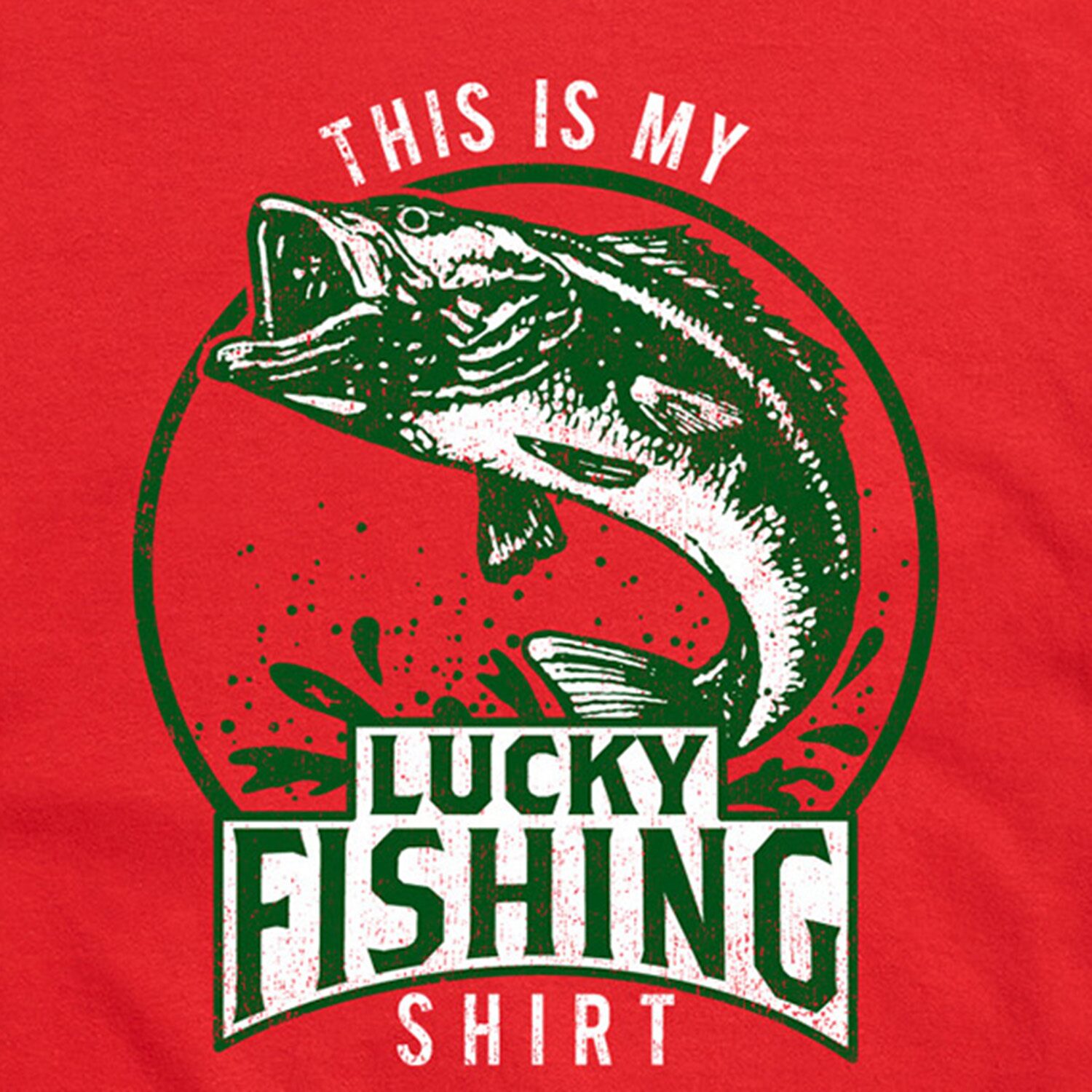 Lucky Fishing Shirt Distressed Mens Crew Neck Short Sleeve Regular Fit Graphic T-Shirt
