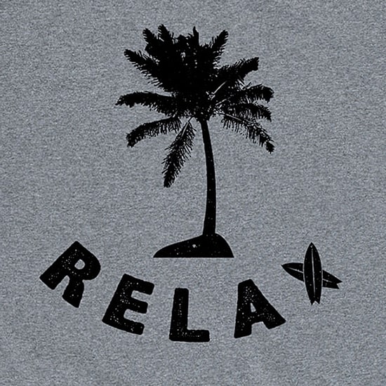 Relax Palm Tree Distressed Mens Crew Neck Short Sleeve Regular Fit Graphic T-Shirt