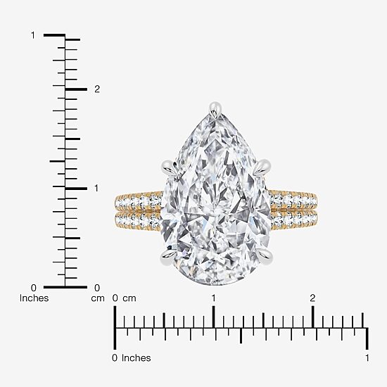 Signature By Modern Bride (F-G / Vs2-Si1) Womens 10 1/2 Ct. T.W. Lab Grown White Diamond 14K Gold Pear Side Stone Engagement Ring