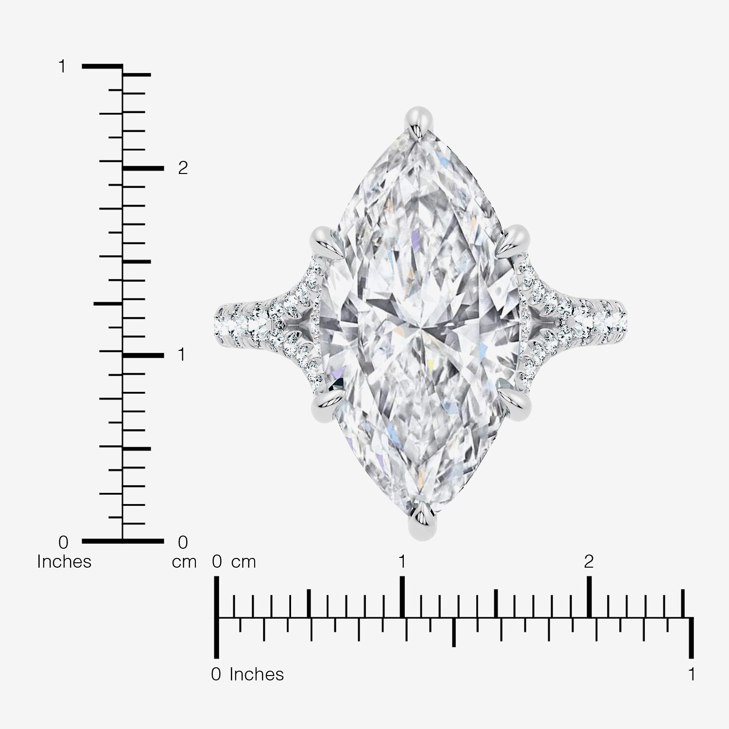 Signature By Modern Bride (F-G / Vs2-Si1) Womens 1/2 Ct. T.W. Lab Grown White Diamond 14K Gold Marquise Side Stone Engagement Ring