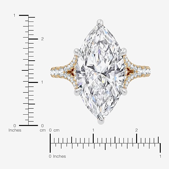 Signature By Modern Bride (F-G / Vs2-Si1) Womens 10 1/2 Ct. T.W. Lab Grown White Diamond 14K Gold Marquise Side Stone Engagement Ring