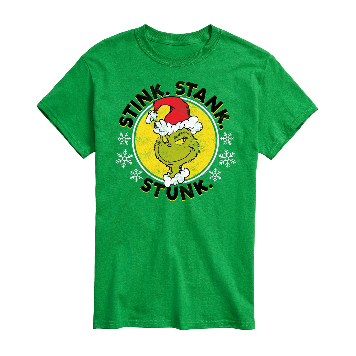 Stink Stank Stunk Mens Crew Neck Short Sleeve Regular Fit Grinch Big and Tall Graphic T-Shirt