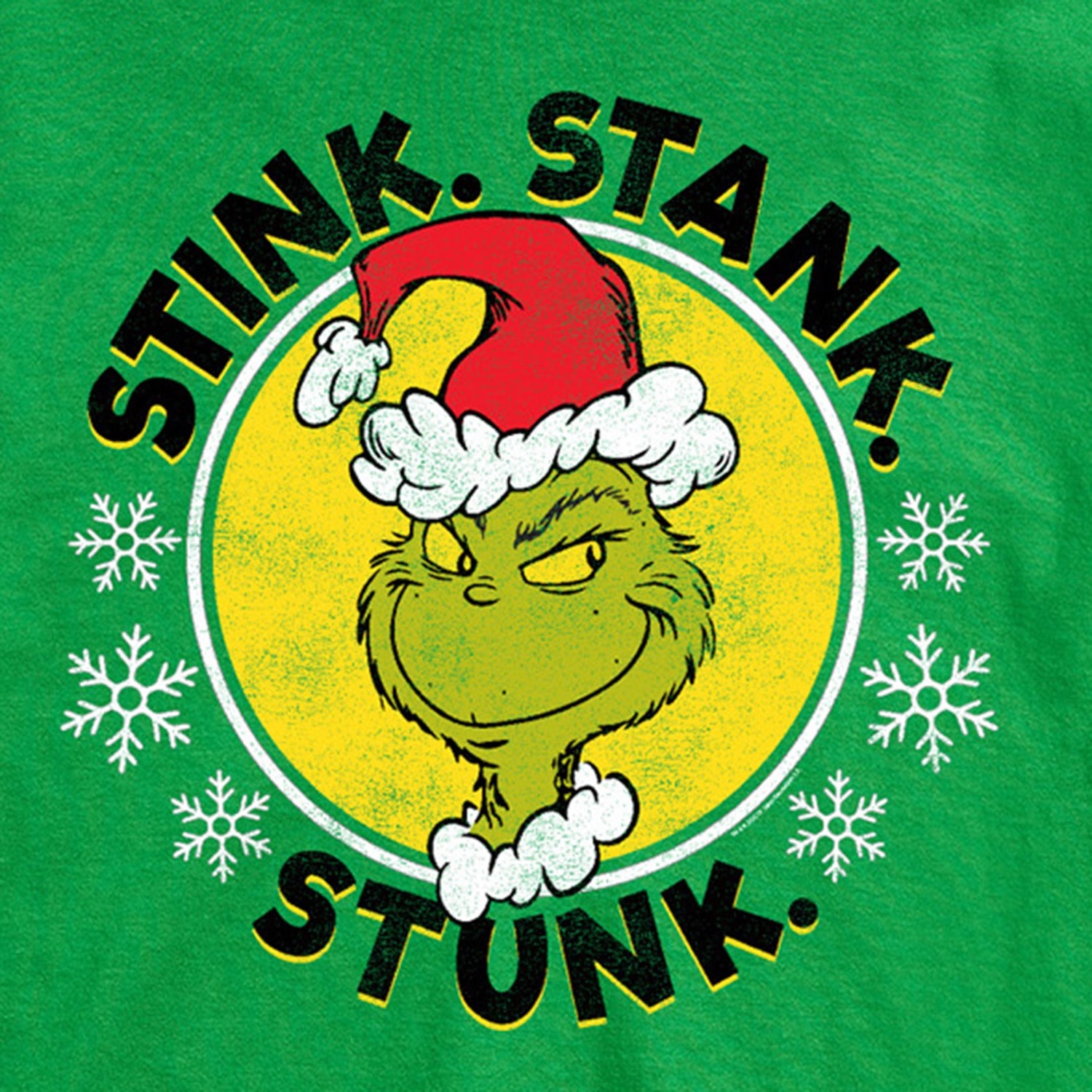 Stink Stank Stunk Mens Crew Neck Short Sleeve Regular Fit Grinch Big and Tall Graphic T-Shirt