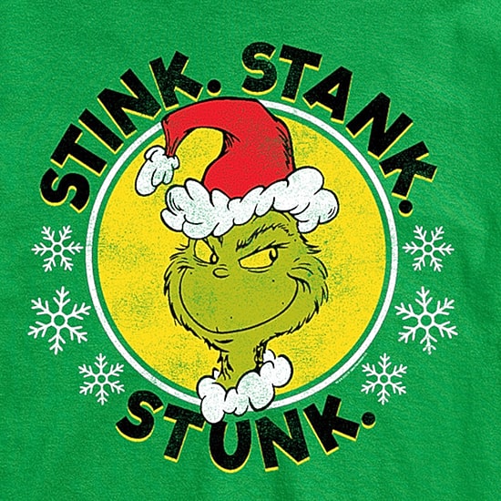 Stink Stank Stunk Mens Crew Neck Short Sleeve Regular Fit Grinch Big and Tall Graphic T-Shirt