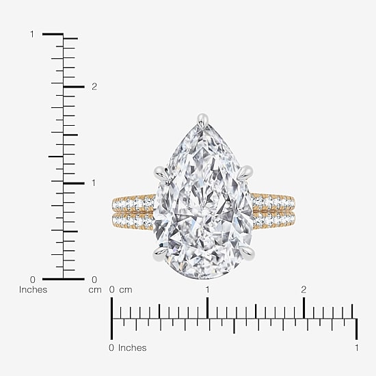 Signature By Modern Bride (F-G / Vs2-Si1) Womens 8 1/2 Ct. T.W. Lab Grown White Diamond 14K Gold Pear Side Stone Engagement Ring