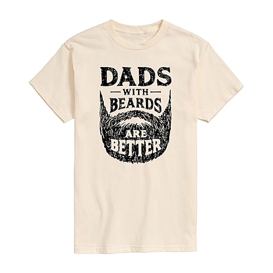 Dads With Beards Are Better Mens Crew Neck Short Sleeve Regular Fit Big and Tall Graphic T-Shirt