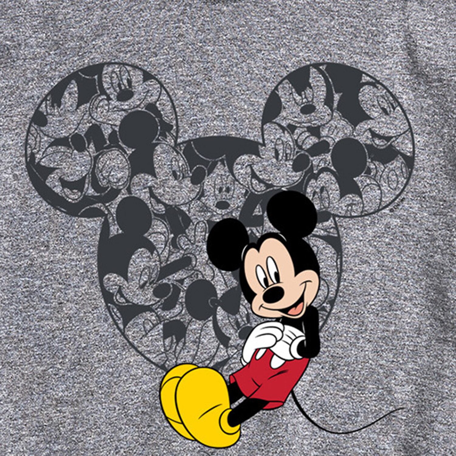 Mickey Ear Pattern Mens Crew Neck Short Sleeve Regular Fit Mouse Big and Tall Graphic T-Shirt