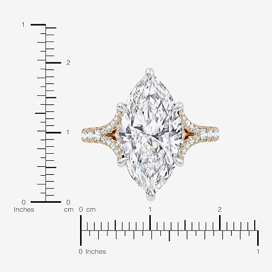 Signature By Modern Bride (F-G / Vs2-Si1) Womens 6 1/2 Ct. T.W. Lab Grown White Diamond 14K Gold Marquise Side Stone Engagement Ring
