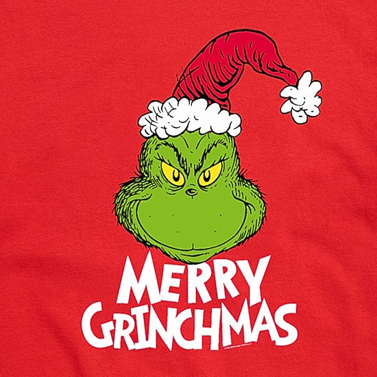 Merry Grinchmas Mens Crew Neck Short Sleeve Regular Fit Grinch Big and Tall Graphic T-Shirt