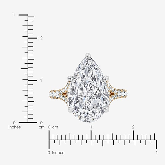 Signature By Modern Bride (F-G / Vs2-Si1) Womens 8 1/2 Ct. T.W. Lab Grown White Diamond 14K Gold Pear Side Stone Engagement Ring