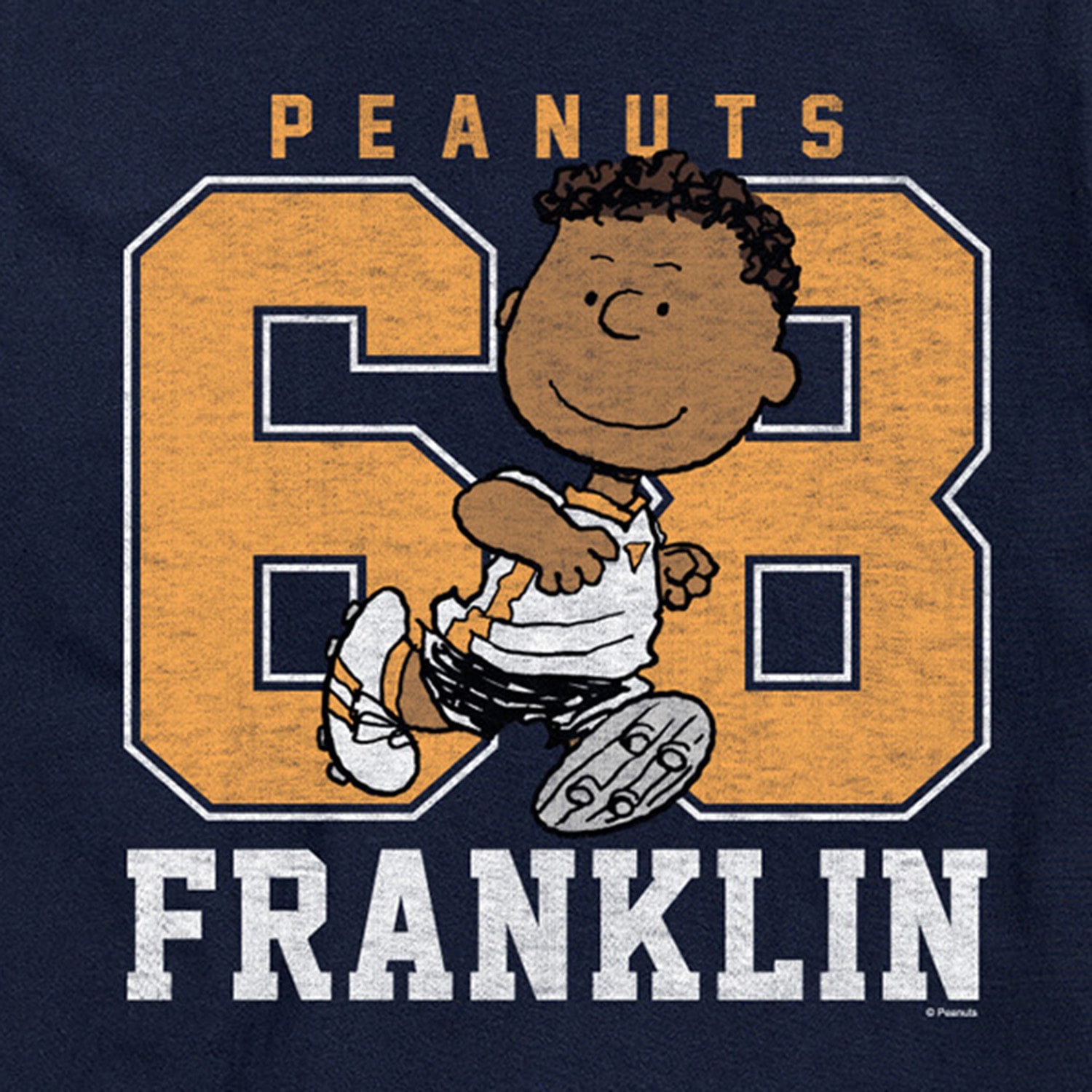 Franklin Sports Distressed Mens Crew Neck Short Sleeve Regular Fit Peanuts Big and Tall Graphic T-Shirt