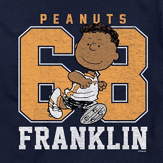 Franklin Sports Distressed Mens Crew Neck Short Sleeve Regular Fit Peanuts Big and Tall Graphic T-Shirt