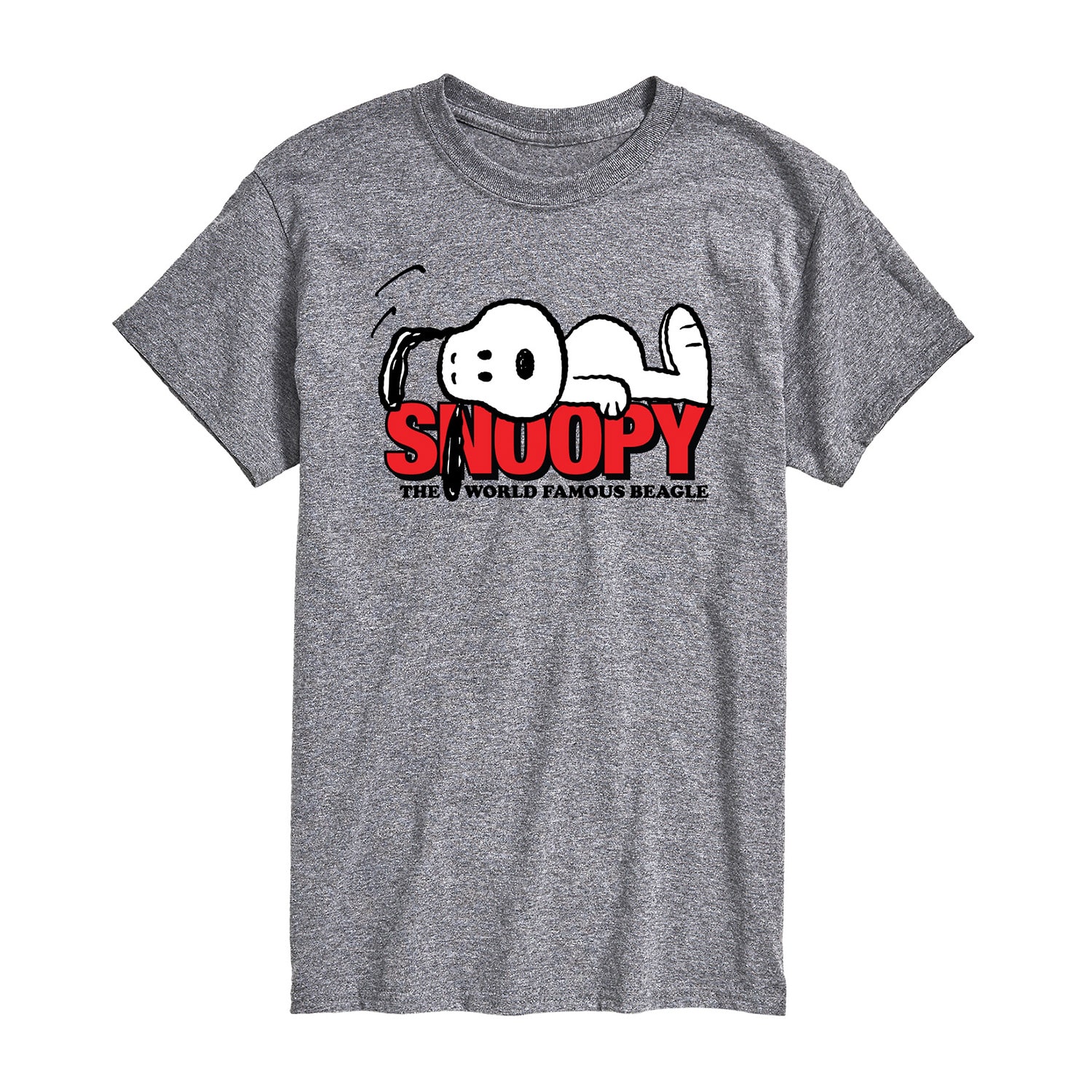 World Famous Beagle Mens Crew Neck Short Sleeve Regular Fit Peanuts Snoopy Big and Tall Graphic T-Shirt