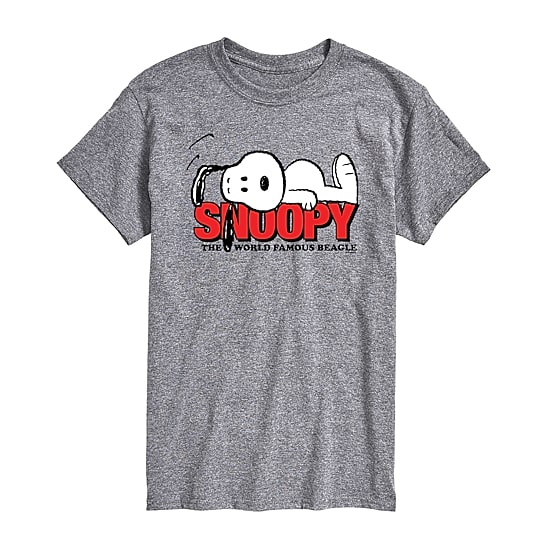World Famous Beagle Mens Crew Neck Short Sleeve Regular Fit Peanuts Snoopy Big and Tall Graphic T-Shirt
