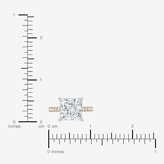 Signature By Modern Bride (F-G / Vs2-Si1) Womens 6 1/2 Ct. T.W. Lab Grown White Diamond 14K Gold Side Stone Engagement Ring