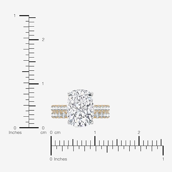 Signature By Modern Bride (F-G / Vs2-Si1) Womens 7 Ct.T.W. Lab Grown White Diamond 14K Gold Cushion Side Stone Bridal Set