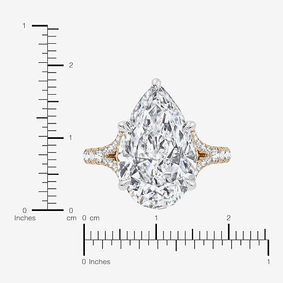 Signature By Modern Bride (F-G / Vs2-Si1) Womens 10 1/2 Ct. T.W. Lab Grown White Diamond 14K Gold Pear Side Stone Engagement Ring