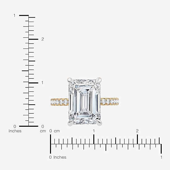 Signature By Modern Bride (F-G / Vs2-Si1) Womens 10 1/2 Ct. T.W. Lab Grown White Diamond 14K Gold Side Stone Engagement Ring