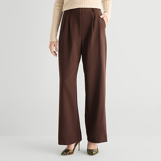 by&by Womens Juniors Wide Leg High Rise Trouser