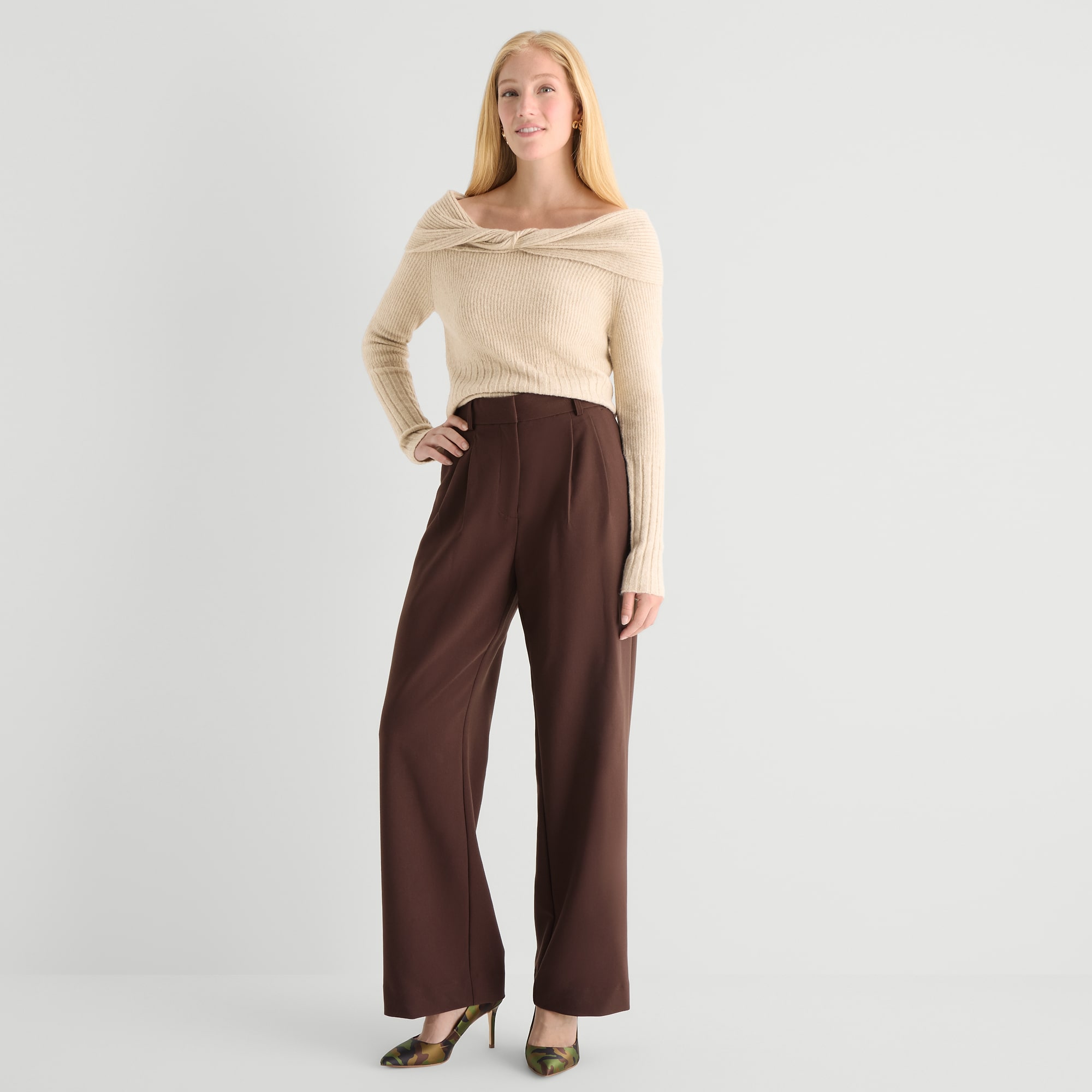 by&by Womens Juniors Wide Leg High Rise Trouser