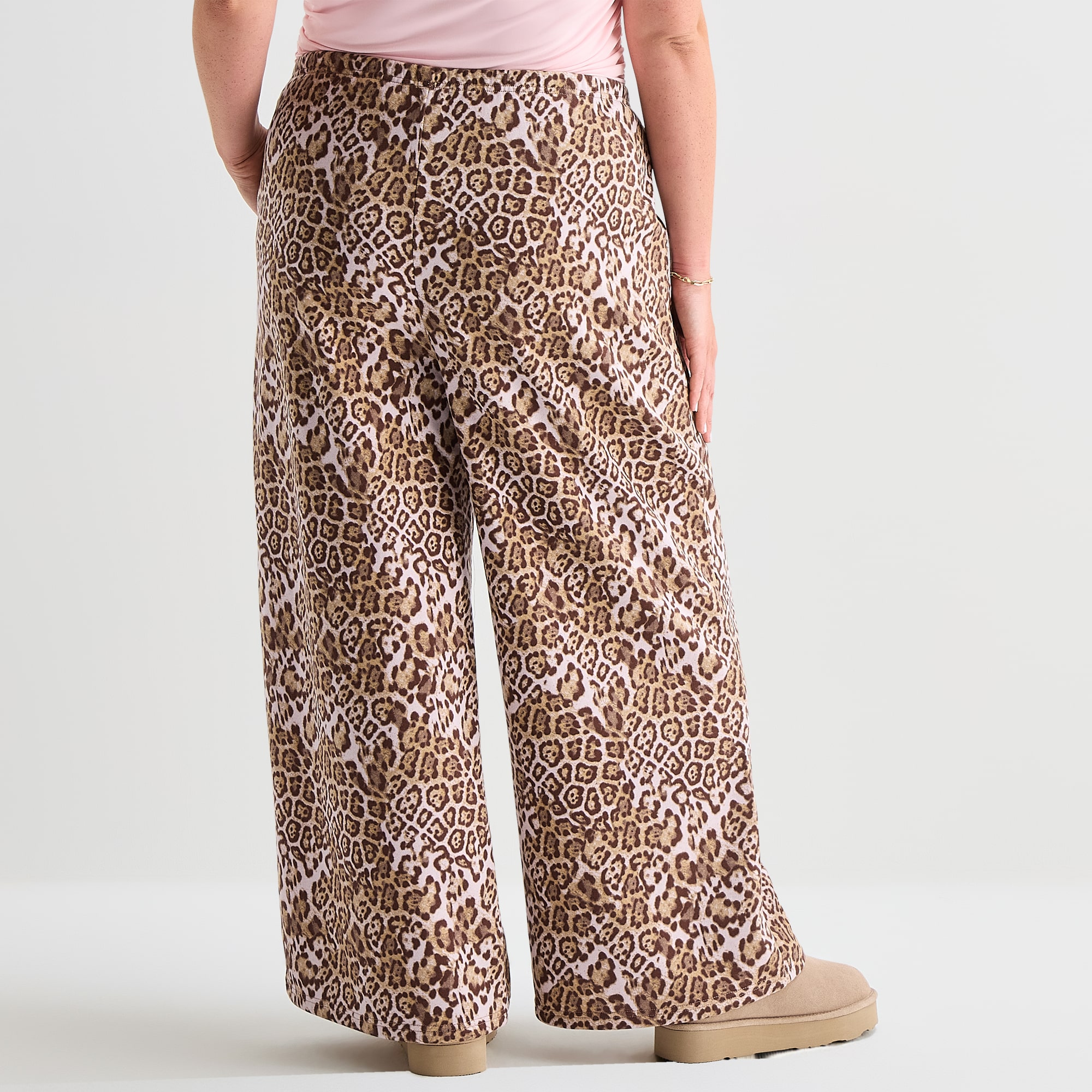Forever 21 Womens Juniors Plus Wide Leg Mid Rise Fleece Sweatpant