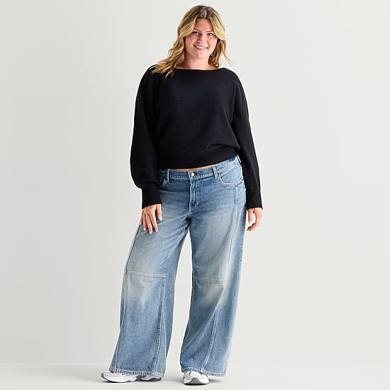 Arizona Womens Low Rise Baggy Fit Jean