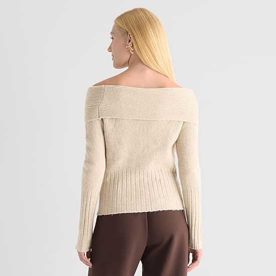 by&by Juniors Womens Crew Neck Long Sleeve Pullover Sweater