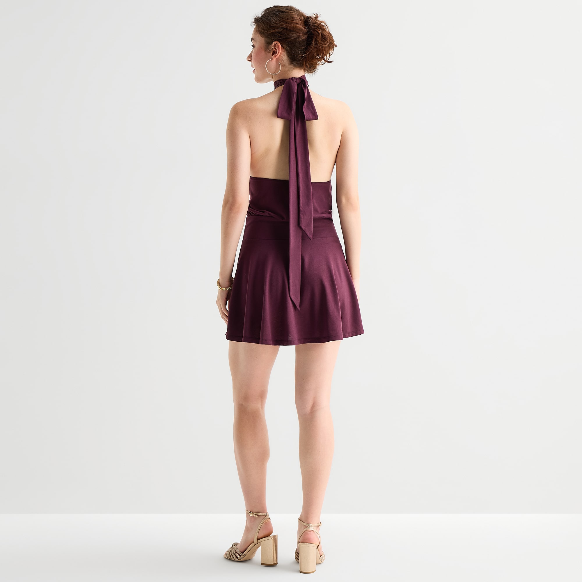 Forever 21 Womens Juniors Halter Neck Sleeveless Fit + Flare Dress