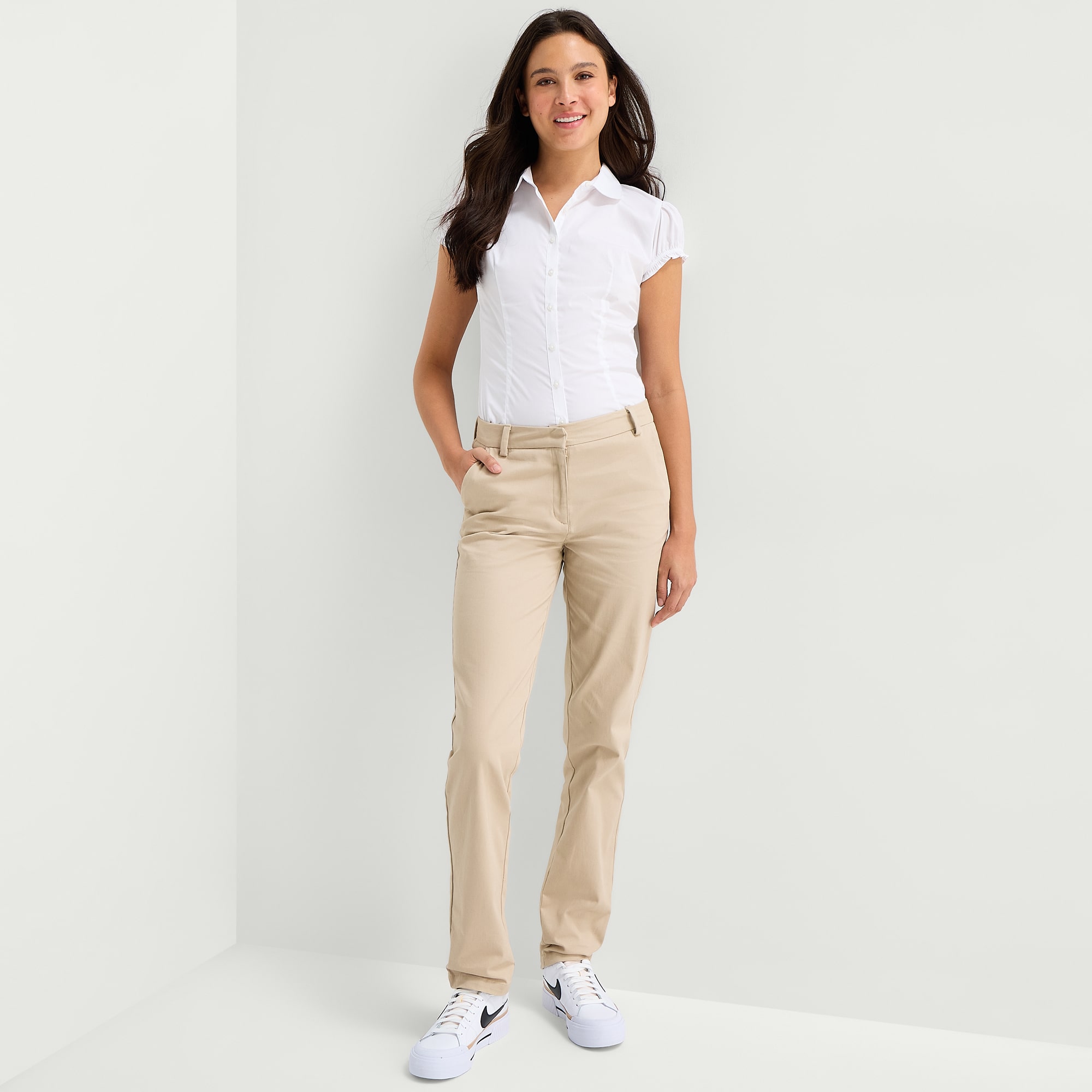 IZOD Womens Juniors Short Sleeve Blouse