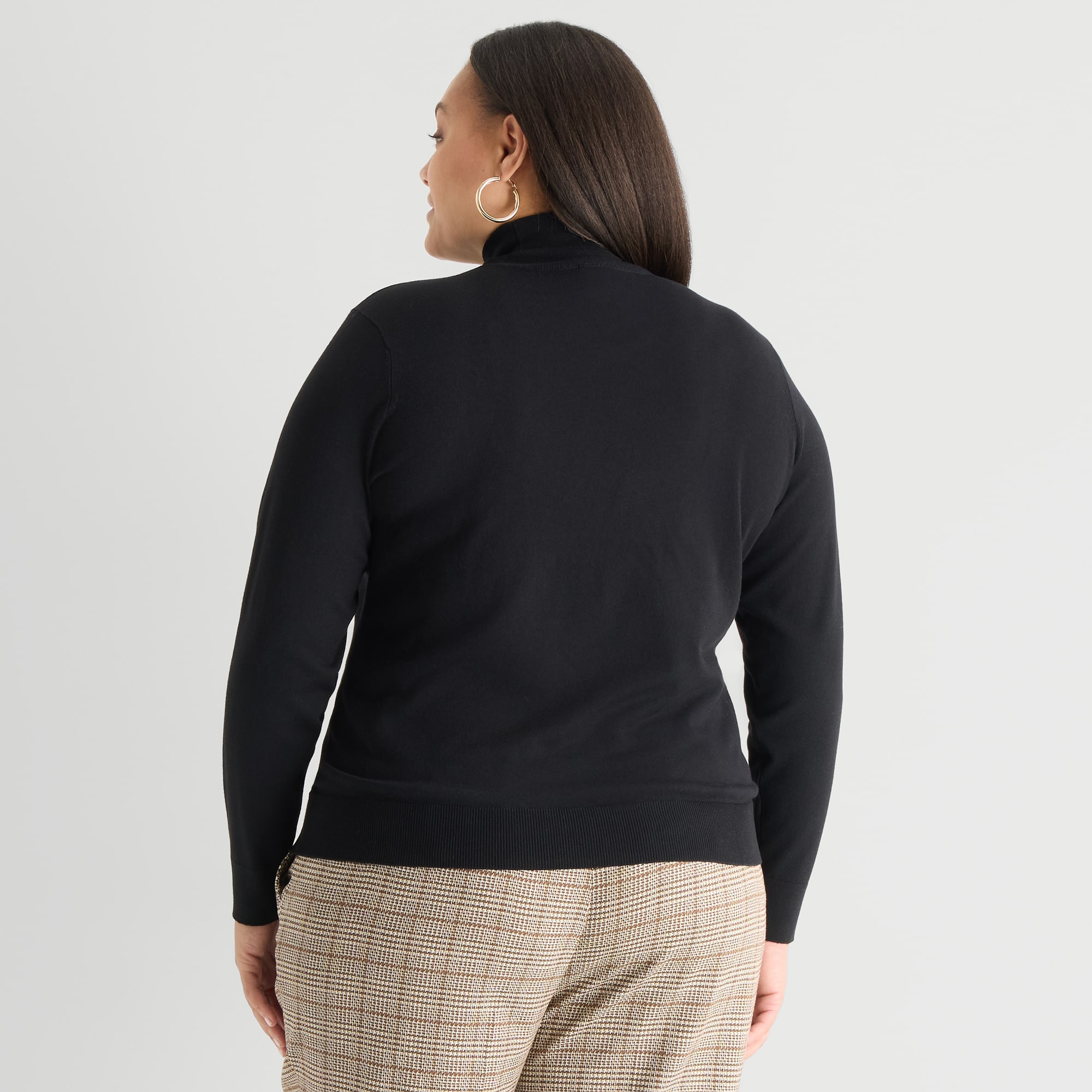 Worthington Plus Womens Turtleneck Long Sleeve Pullover Sweater