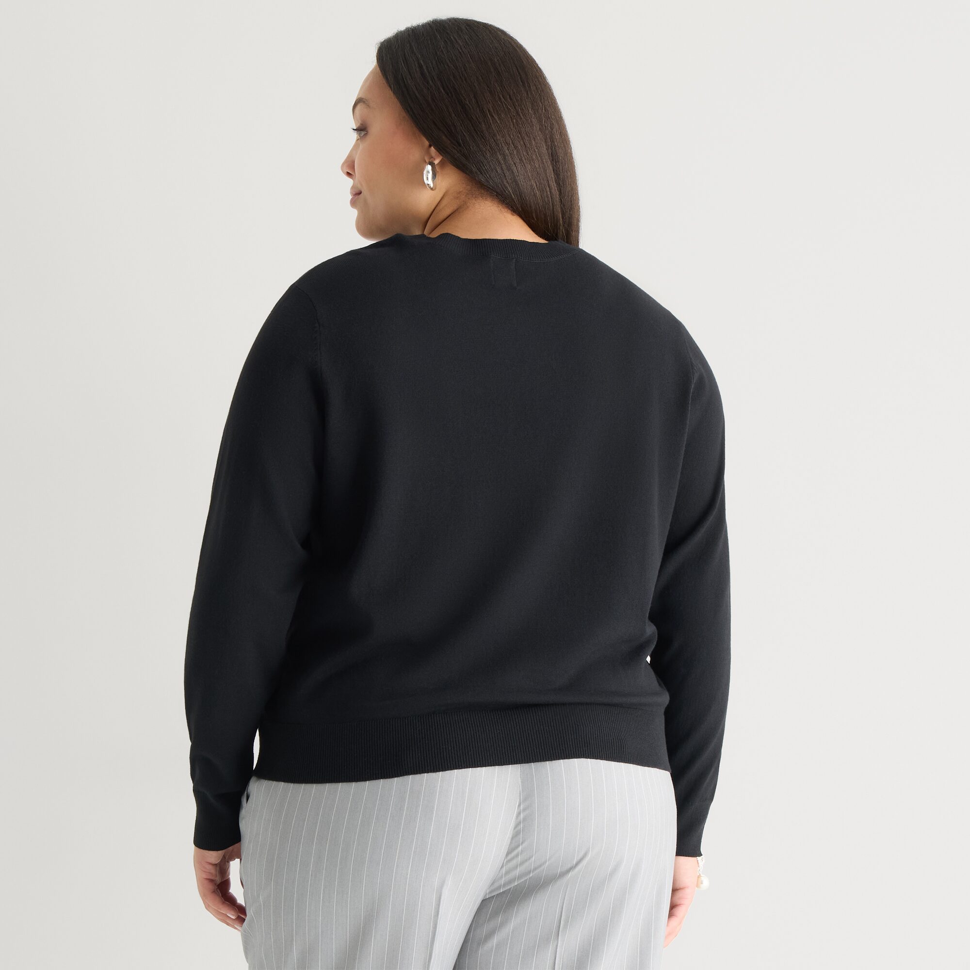 Worthington Plus Womens Crew Neck Long Sleeve Pullover Sweater