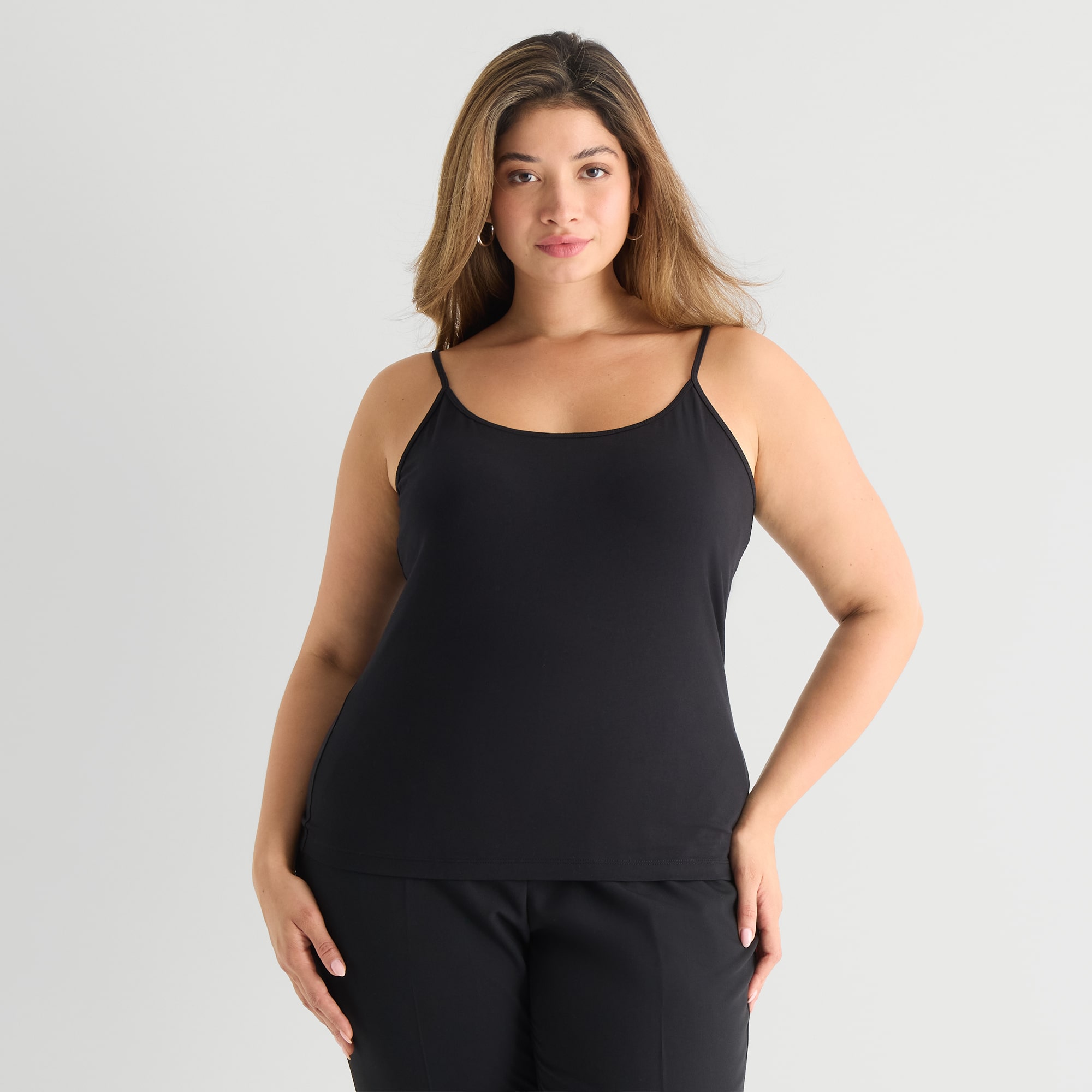 Worthington Womens Plus U Neck Sleeveless Camisole