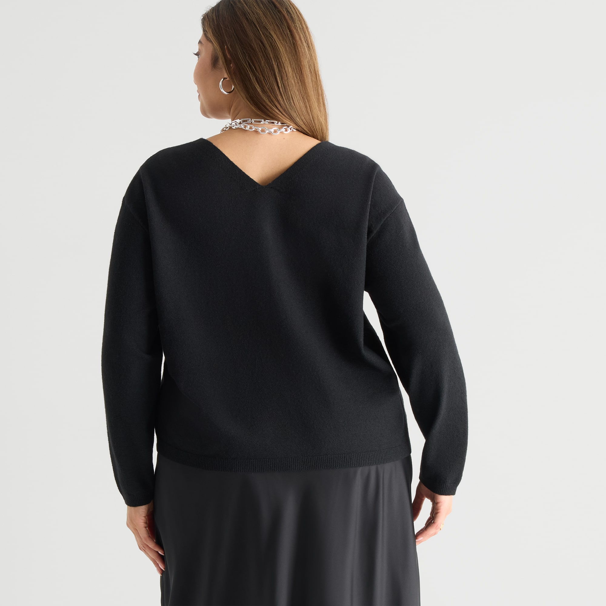 Worthington Womens V Neck Long Sleeve Button Plus Cardigan