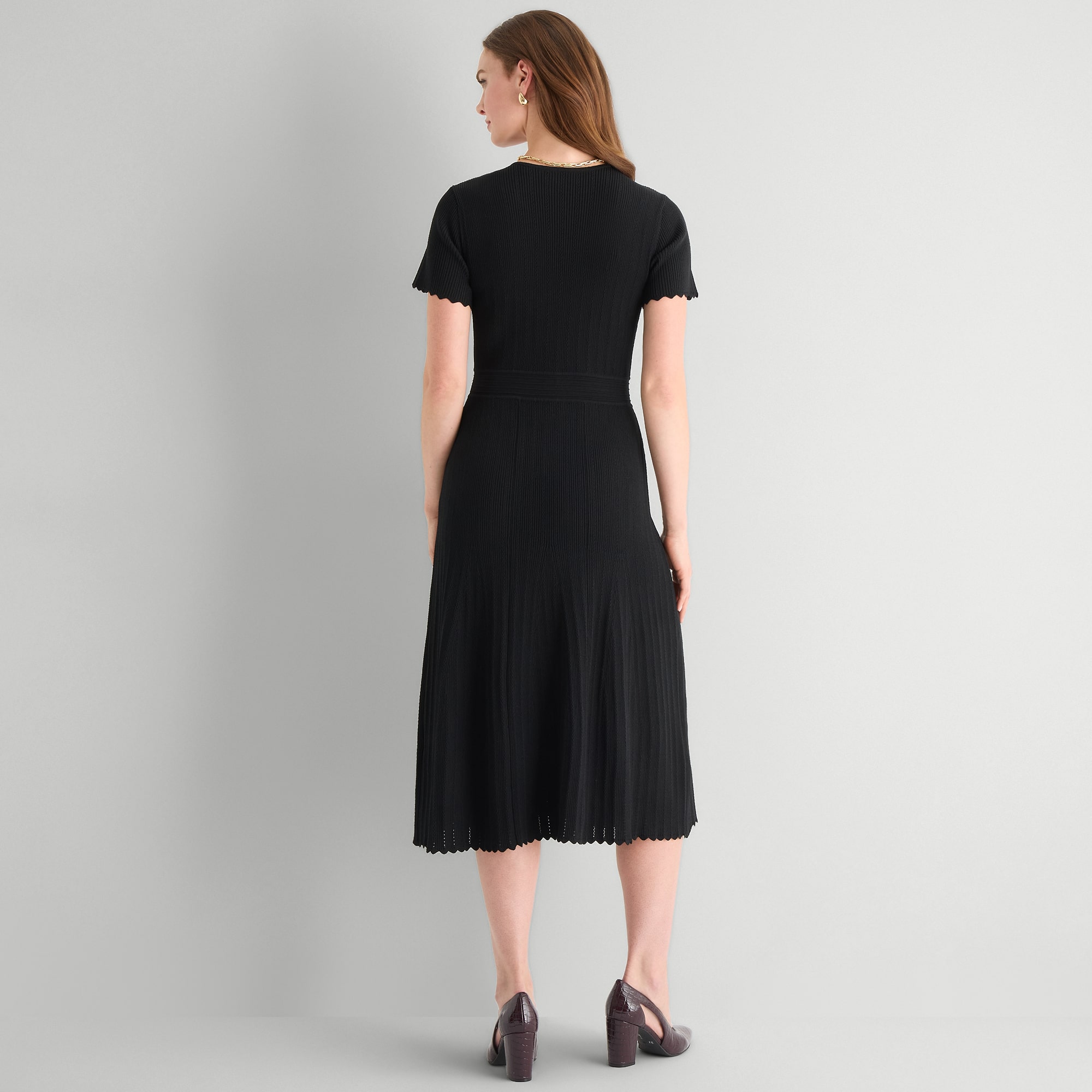 MSK Womens Short Sleeve Midi Sweater Dress