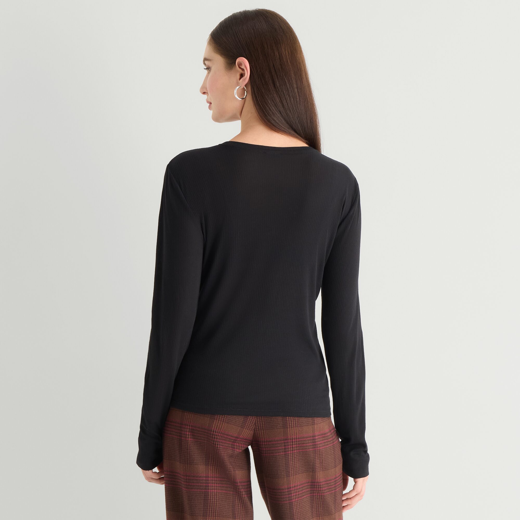 Worthington Womens Crew Neck Long Sleeve T-Shirt