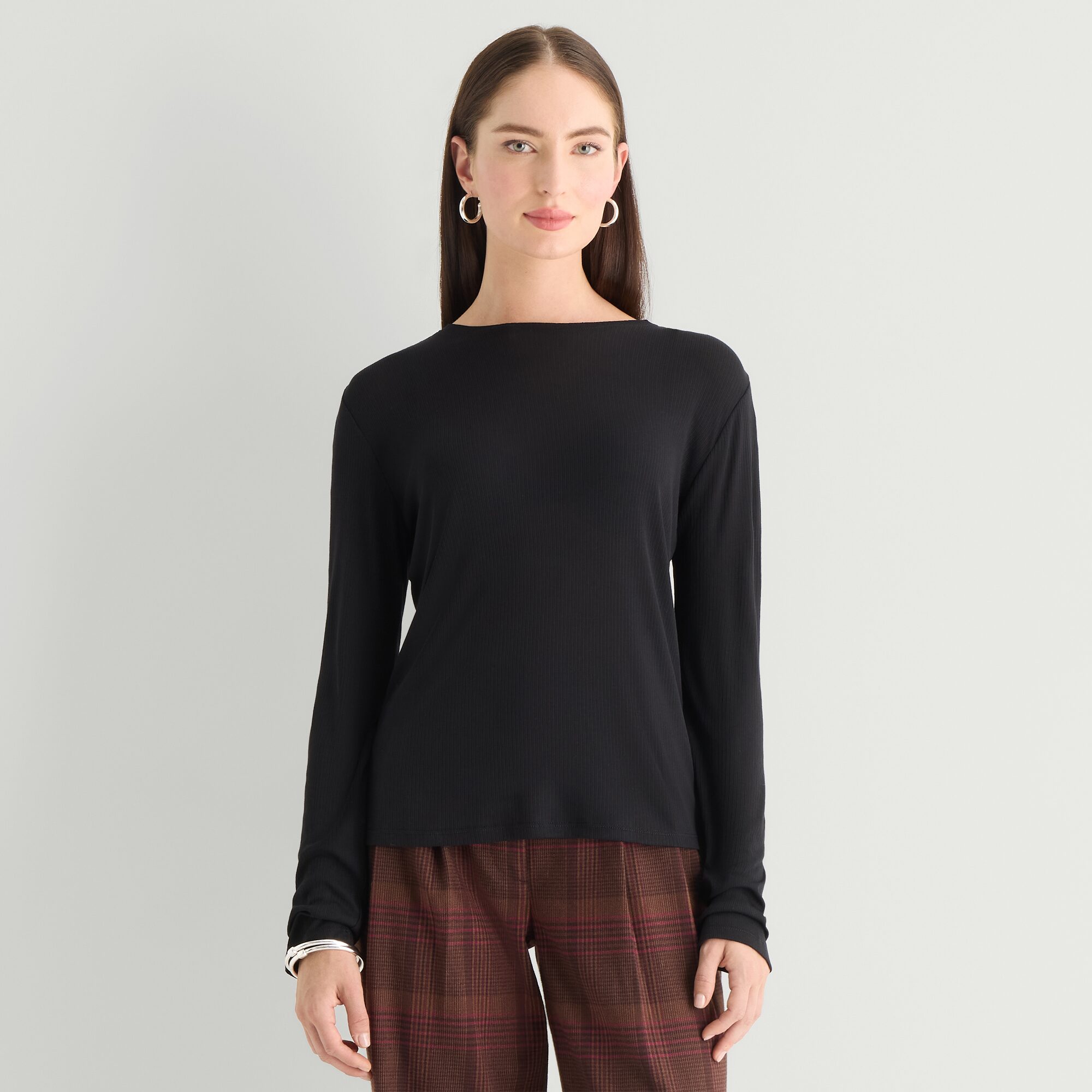 Worthington Womens Crew Neck Long Sleeve T-Shirt