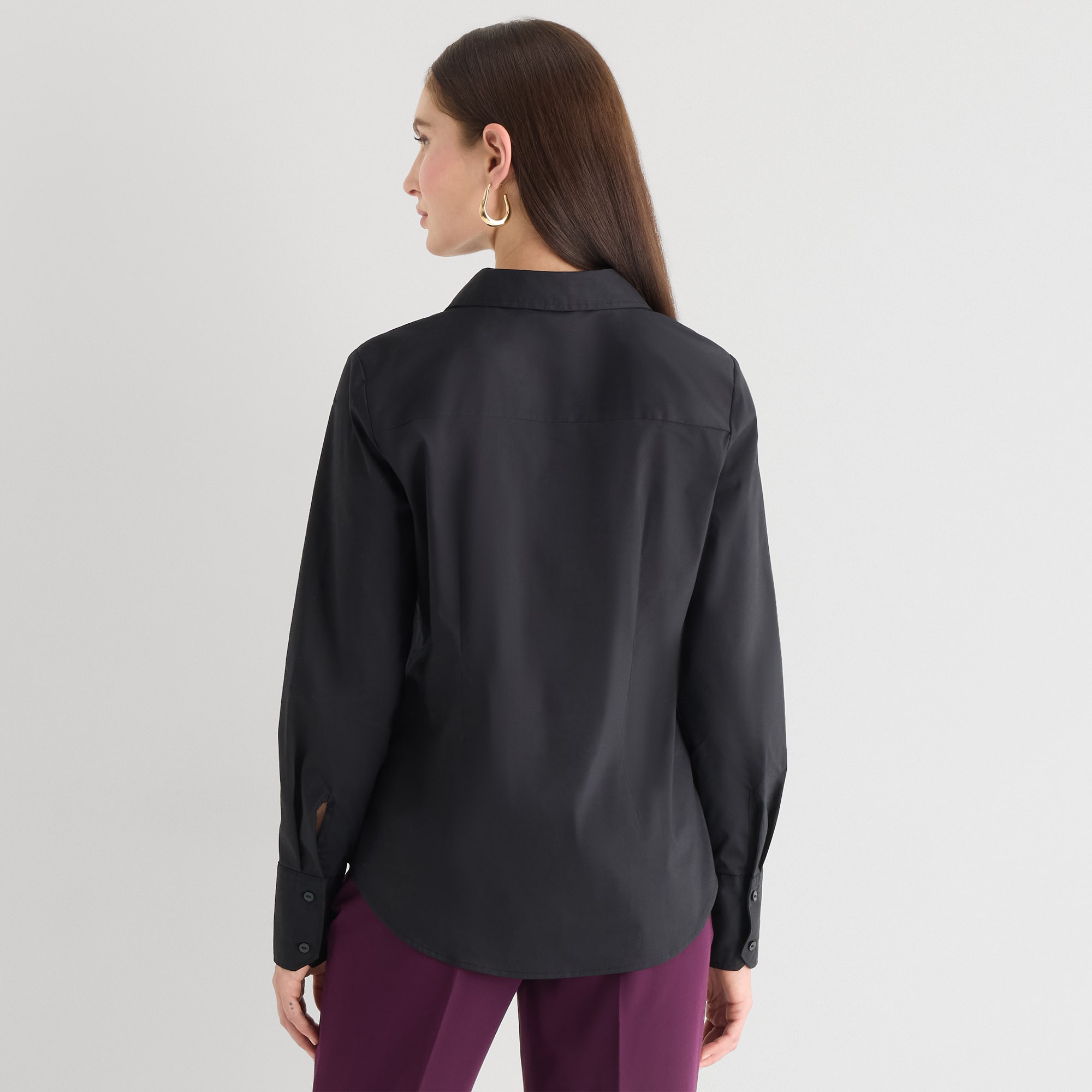 Worthington Womens Cuffed Long Sleeve Regular Fit Poplin Button-Down Shirt