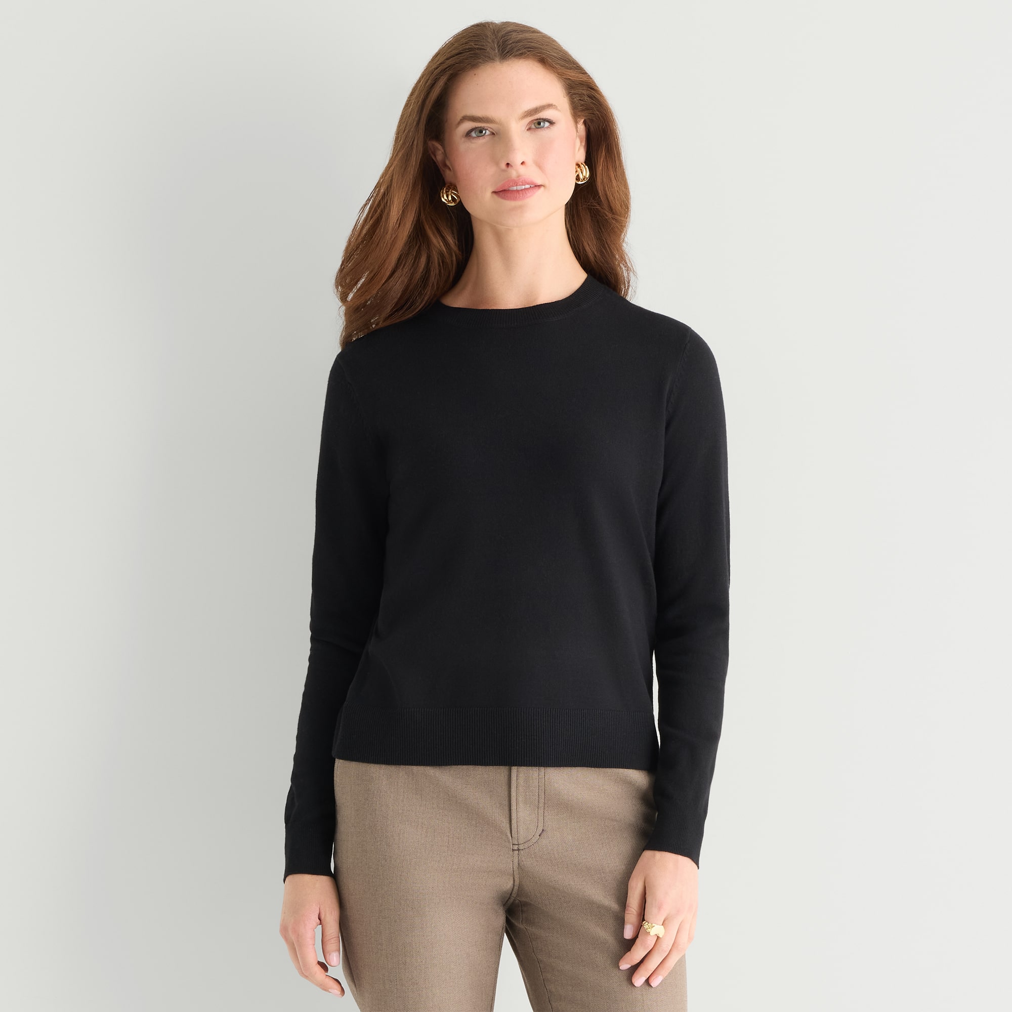 Worthington Womens Crew Neck Long Sleeve Pullover Sweater